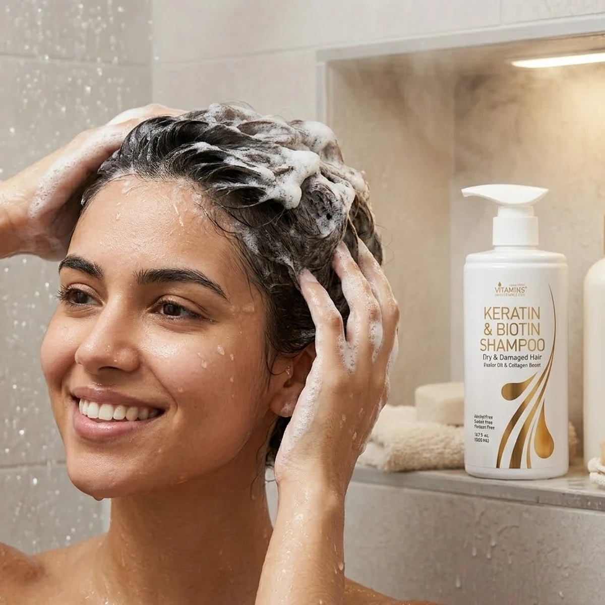 Keratin & Biotin Shampoo for Dry & Damaged Hair | 500 ml